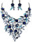 Clearine Blatt und Blume Schmuckset Hochzeit Braut Cluster für Damen Party Kristall Emaille Erklärung Halskette und baumeln Ohrringe Schmuck Set SaphirBlau schwarz Tone