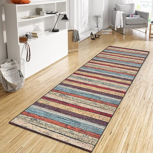WTHYGB Teppich Läufer Flur Küche 40x60 cm, Modern rutschfest Waschbar Dauerhaft Küchenläufer Flurläufer, Lang Polyester Bunt Muster Teppichläufer für Korridor, Schlafzimmer, Innen Wohnzimmer