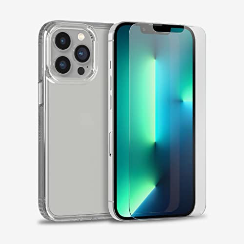 Tech 21 Evo Clear and Impact Glass Bundle for iPhone 13 Pro – Protective Phone Case with 12ft Multi-Drop Protection and Toughened Glass Screen Protector