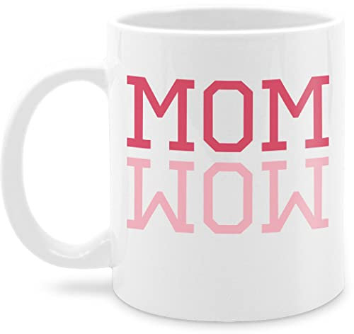 Tasse Tassen 325ml - Mom Wow Mama Mutti Geschenk - 325 ml - Weiß - muttertagstasse mum kaffeebecher moms cup mütter kaffeetasse geschenke für mutter muttertag häferl muttertags-geschenke