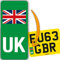 stika.co Set of 4 UK Electric Motorcycle Number Plate Green Stickers – Road-Legal for EU Travel, Waterproof & Durable, Essential for Post-Brexit Compliance (UK Letters & Flag)