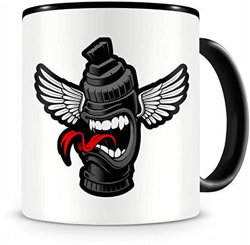 Samunshi® Tasse mit Motiv Street Art Stift Wings Kaffeetasse Lustige Tassen zum Geburtstag für Sprayer Künstler HipHop Fans