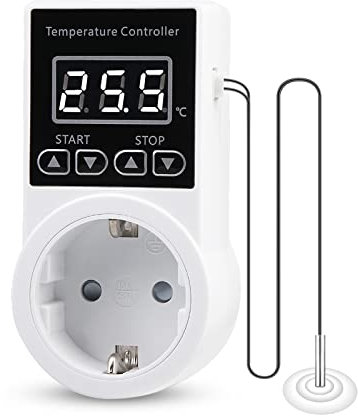 Nizirioo Tomas de Termostato Temperatura Digital: Termostato con Sonda Ntc para Calentar Dispositivos de CalefaccióN Tomas de Termostato para Invernadero RefrigeracióN