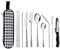 hecef 10 PCS Camping Travel Cutlery Set with Compact Cloth Bag, Reusable Stainless Steel Utensils, Handy Flatware Set for Work, School, Camping, and Travel (Silver)