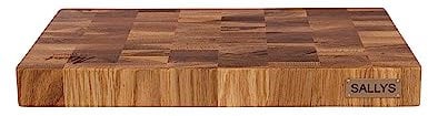 Sallys Hartblock Wendebrett- 2-in-1 Premium Wendeschneidebrett aus edlem Eichen- und robustem Kamabalaholz (Eichenholz)