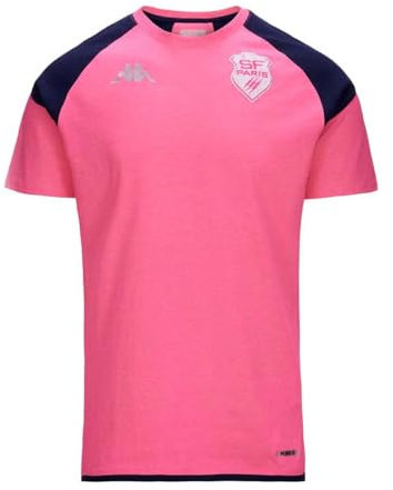 KAPPA T-Shirt Fanwear Stade France Paris Erwachsene 2023/2024, Rosa, Marineblau, XXL