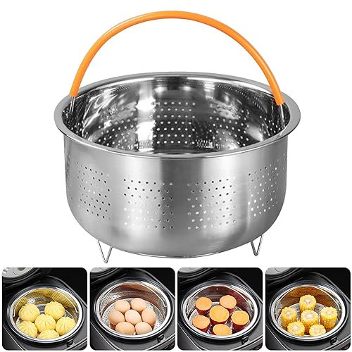 Dampfgarer Einsatz, Edelstahl Dampfgarer, Kochen Gemüse Dampfkorb, Topf Dampfkorb, für Dünsten von Gemüse Früchte Eier, für Töpfe Pfannen Reiskocher, Topfeinsatz (21.5 X 14 CM)