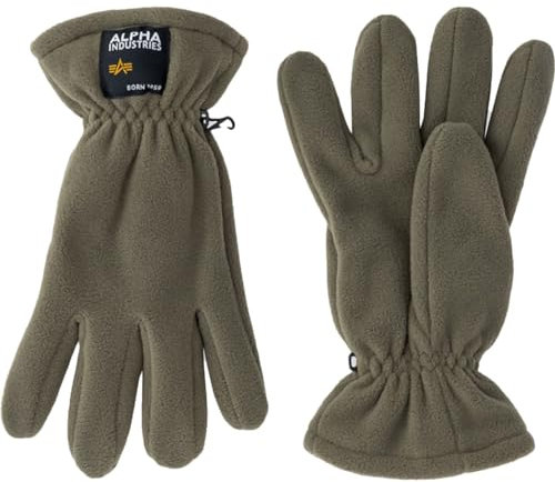 Alpha Industries Label Fleece Gloves Handschuhe Dark Olive