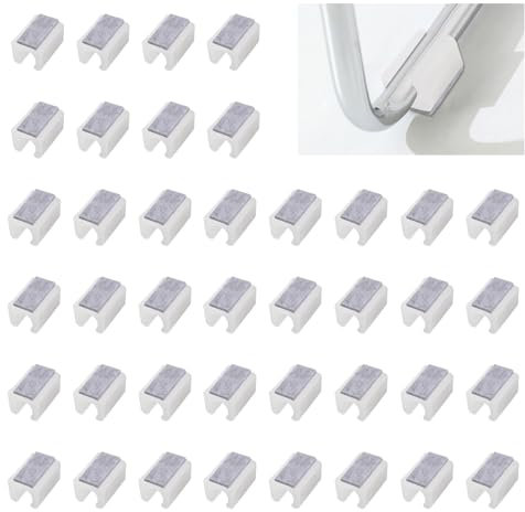 UFURMATE Chair Pads, 40Pcs 11-12mm Plastic Chair Leg Floor Protectors with Felt Pads, U Shaped Chair Tube Floor Protectors Non-Slip Chair Legs Tips Caps for Round Sled Base Chair Leg (White)