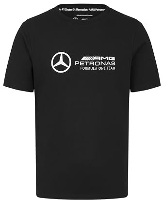 MERCEDES AMG PETRONAS F1 Herren Tshirt mit großer 3D-Team-Logo-Ausführung - Schwarz - Größe: XXL