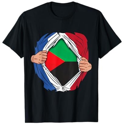 Super-héros Martiniquais Français Drapeau Martinique France T-Shirt