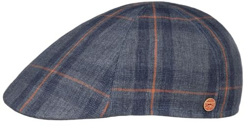 Mayser Paddy Kampen Leinen Flatcap Schirmmütze Schiebermütze Damen/Herren - Made in The EU mit Schirm, Futter Sommer Frühling-Sommer - M (56-57 cm) dunkelblau