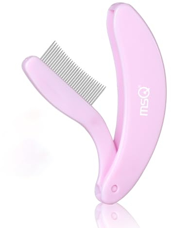 MSQ Faltbarer Wimpernkamm Metall Wimpern-Separator Wimperntrenner Rose | Wimpern kamm für Mascara & Wimpernverlängerungen