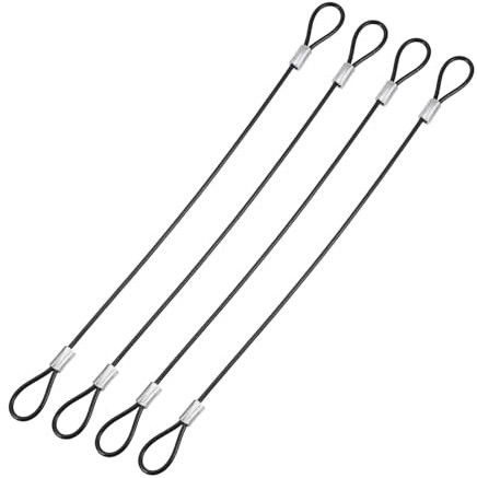 YOKIVE 4 Pcs Safety Cable Locks, Stainless Steel Security Wire Rope with Double Loops | Great for Outdoor, Luggage Locks (Black, 8-Inch)