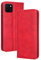 Topme Cover per Smartphone, Compatible with Wiko T10 (6.5 Inches) Custodia Case, Custodia per Telefono in Pelle Elegante Slot per Schede Testurizzato.Rosso