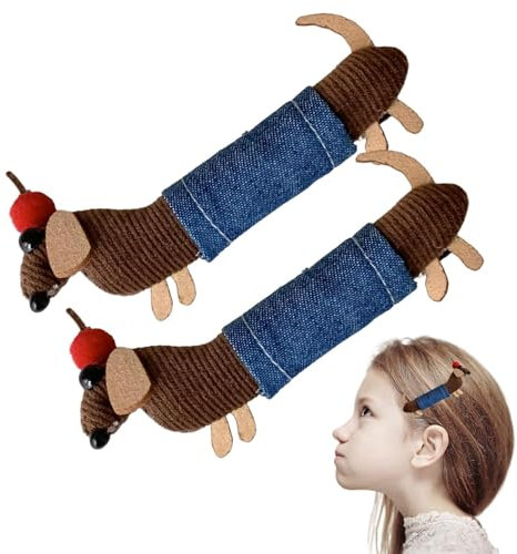 Raypontia Horquilla para el de perro salchicha, juego de 2 pinzas para el de perro, bonito clip lateral para , adorable pinza para garras de perro, elegante, 10 cm, para fiestas de