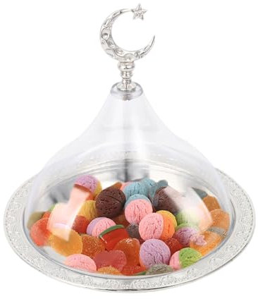Kuchenteller mit Deckel, Gebäckständer, Bäckerei-Display-Glocke, elegantes Süßigkeiten-Tablett, transparentes Acryl, Vintage-Design, 15 x 17 cm, für Festivals, Zuhause, Veranstaltungen