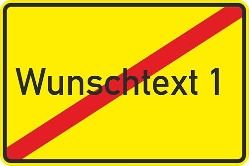 Ortsschild personalisierbar mit eigenem Text oder Namen | Verkehrszeichen-Qualität | 2mm Aluminium | Kein billiges PVC/Plastik | Witterungsbeständig (Variante 2, 450 x 600mm)