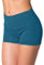 Alkato Damen Sport Shorts mit Hohem Bund Hotpants Radlerhose, Farbe: Dunkel Petrolgrün, Größe: 36