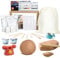 Basteln Töpferset bastelset erwachsene Weiß Keramik Bemalen Set mit ton lufttrocknend, Werkzeuge, Farben, Pinsel und Anleitung, Kreativ Set für Kinder, Geschenk-Ideen, Geschenk für Mädchen Jungen