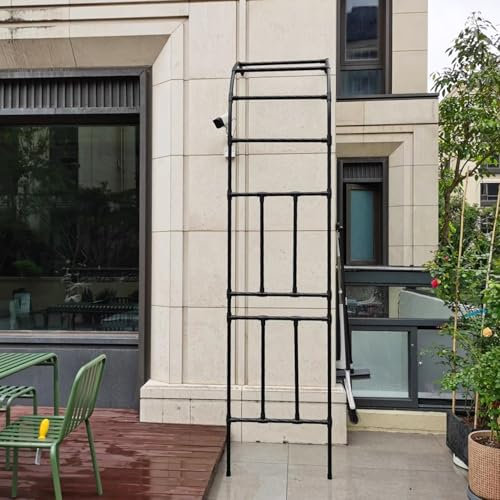 Arches de jardin, treillis de pergola pour plantes grimpantes d'extérieur, arches de soutien, tonnelle de jardin en métal pour terrasse, jardin (noir), treillis de pergola demi-face(W180xH240CM(5.9x7.