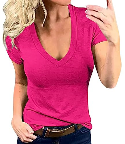 Maglia Rosa Offerta T-Shirts Viola Offerta Camicia Donna Taglia Comoda di Viscosa Elegante Raso Maglia Manica Corta Arancione Giallo Fluo Personalizzata Cotone Bianca Rossa Verde Maglietta Mezza