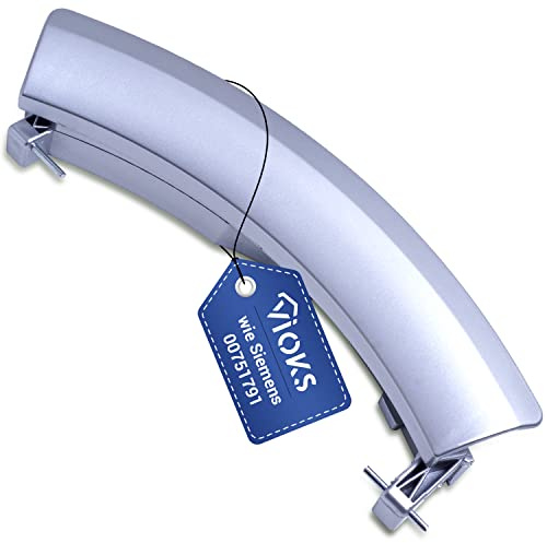 VIOKS Door Handle with Axles Replacement for Siemens 00751791 - Handle Window Handle Replacement Handle Washing Machine Front Loader IQ500 IQ700 S10 S12 S14 S16 Extra Class VarioPerfect SuperSilence
