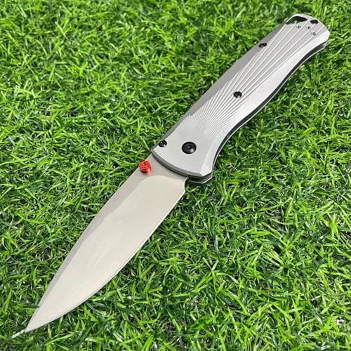 Amacigana Taschenmesser mit M390 Stahl, CNC-gefräster Aluminium-Griff, 20 cm Gesamtlänge, Wassergeschliffene Oberfläche, 60-61 HRC (A 01)