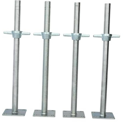 Sharplace 4 Pack Heavy Duty Leveling Jacks for Scaffolding, 12 Adjustable Metal Feet with Large Wing Nuts, Scaffold Leg Extensions for Uneven Ground & Renovation Work