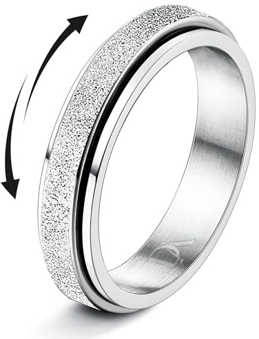 Diamday ångestringar spinner ringar för stress ångestlindring fidget band ringar för kvinnor män