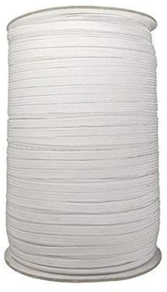 WedDecor Weißes 7 mm Gummiband zum Nähen, 100 Meter langes geflochtenes Stretchband Spule flaches Gummiband zum Nähen, zum Stricken, Heimwerken, Kunsthandwerk, Kleidung