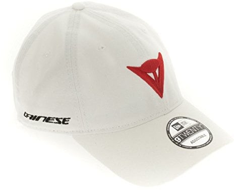 Dainese - 9Twenty Canvas Strapback Cap, Herrenkappe, Baseballkappe mit Gebogenem Schirm aus 100% Baumwolle, Sommer Motorradmütze mit Geprägtem Dainese Logo, Verstellbarer Riemen, Weiß