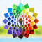 VP Home Kinetisches Windspiel mit Regenbogenblume, großes Metall-Hängedekor, 3D-Gartenkunst, Windskulptur, Spinner, kinetische Skulptur, Mandala-Kunst