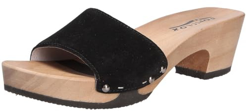 Softclox S3382 Kelly Kaschmir - Damen Pantolette - 01-Schwarz, Größe:37 EU