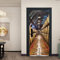 DSAOMO Stickers Porte Poster Cave à vin 3D Papier Peint Porte Trompe l'oeil pour Salon Chambre Décoration De La Maison Stickers Muraux Imperméable Stickers Amovibles 77x200cm (B x H)