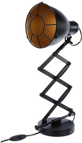 EGLO Wandlampe Treburley, 1 flammige Wandleuchte Industrial, Vintage, Retro, Wandleuchte innen aus Stahl, Wohnzimmerlampe, Flurlampe in Schwarz, Gold, Wandlampe mit Schalter, E27 Fassung