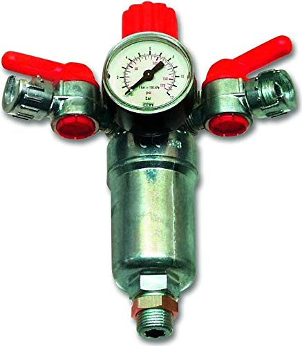RIDUTTORE DI PRESSIONE CON FILTRO 1/2 E 3/8 COMPRESSORE ARIA COMPRESSA