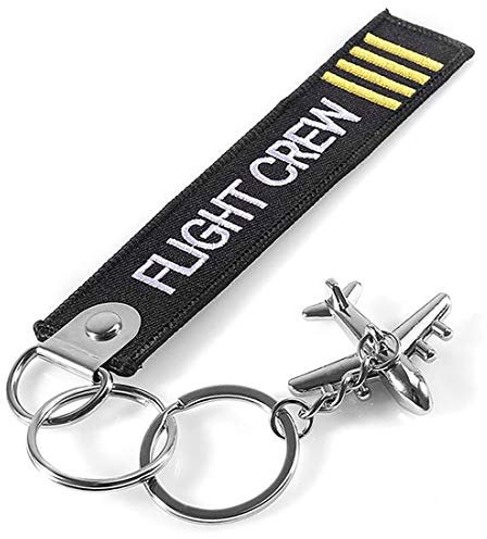 DonJordi Flightcrew Schlüsselanhänger mit Miniaturflugzeug Anhänger aus Stoff für alle Piloten, Flugbegleiter & Berufspiloten
