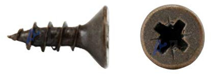 50 Viti 5 x 16 mm Tutto Filetto IROX Acciaio Brunito Bronzate Testa Croce Pozidriv PZD Piana Svasata Vite per Legno e truciolare 5x16 truciolari