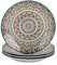 vancasso serie Mandala Juego de Platos de Porcelana 4 piezas Platos de Postre 21cm Pintado a mano Platos Planos Redondos Verde