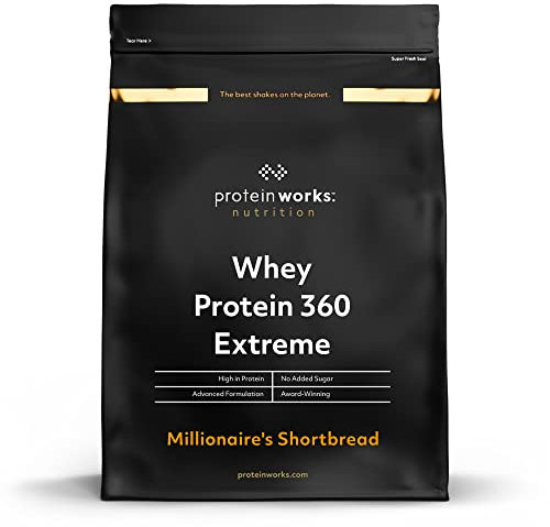 Protein Works - Protéine Whey 360 Extrême | Premium Whey Shake | Apport protéinés | Protéines haut de gamme | 34 Servings | Biscuit Choco-Caramel | 1.2kg