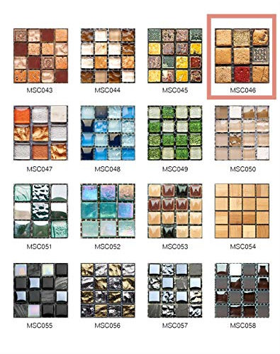 50 Pezzi 3D Adesivi per Piastrelle Mosaico Mattonelle Sticker Autoadesivo Mattonelle Parete PVC Impermeabile per Bagno Cucina Piastrelle Wall Stickers (10 * 10CM*50pcs, MSCO46)