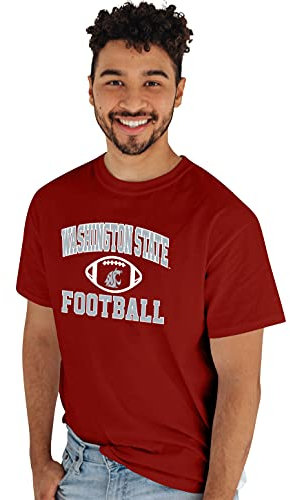 Blue 84 Herren Team Color Football T-Shirt, Washington State Cougars Kardinal, Large