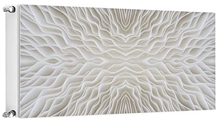 TMK ArtDeko Magnet Heizkörperabdeckung Innovative Lösung Selbsthaftend 120x60 Heizkörperabdeckung, Heizkörperverkleidung, Muster Weiß