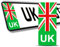 Biomar Labs® 2 x Vinyl UK Car Number Plate Stickers Green EV Electric Brexit United Kingdom Union Jack Flag Decals Badge QV 6