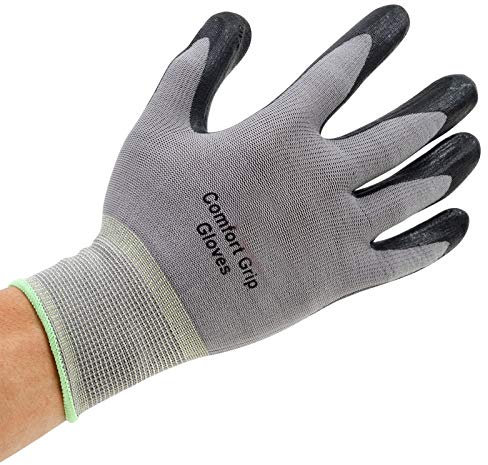 Arbeitshandschuhe Arbeitshandschuhe Verschleißfeste rutschfeste gummierte Schutzhandschuhe, 1 Paar (Color : Gray, Size : S)