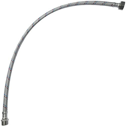 AERZETIX - C51091 - Tubo di alimentazione 600mm 1/2'' femmina - 3/8'' maschio - tubo flessibile di collegamento - raccordo flessibile/sanitario per rubinetti/bagno/cucina