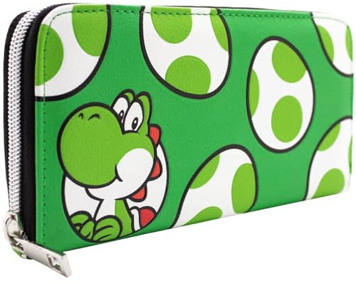 Mario Party Yoshi mit Dinosaurier-Eier Muster Grün Portemonnaie Geldbörse