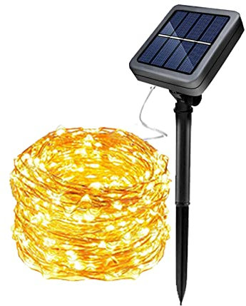 EXTRASTAR 20M Solar Lichterkette Aussen led solar lichterkette außen 200 LED Solar Kupferdraht Lichterkette, 8 Modi Wasserdicht Solarlichterkette für Außen, Garten, Terrasse, Balkon Deko (Warmweiß)