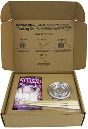 Marshmallow Toasting Kit for Guy Fawkes Bonfire Night Christmas Gifts Camping Smores Date Night Set Halloween Xmas Complete Set with Long Skewers for BBQ Parties Perfect for Dipping in Chocolate